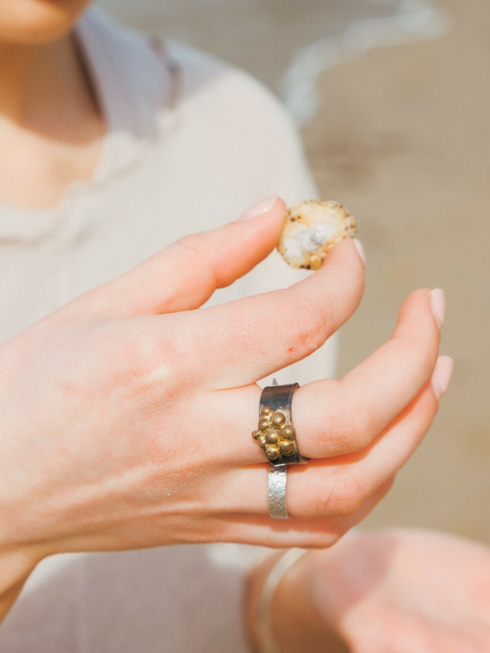 Ann Catrin | Iron & Brass Cluster Ring - Image 2