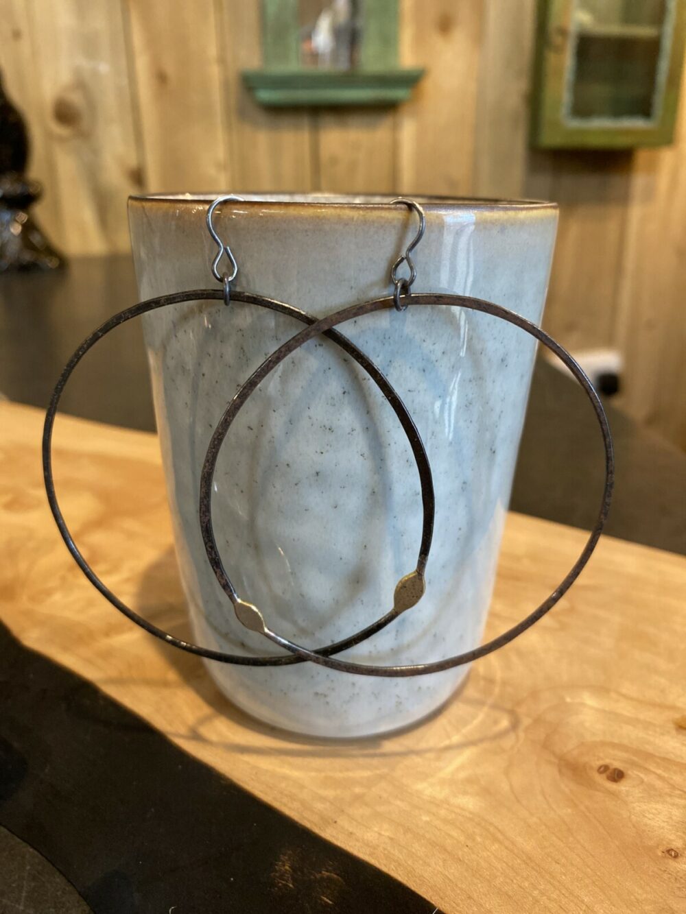 Ann Catrin | Large Iron & Brass Hoop Earrings