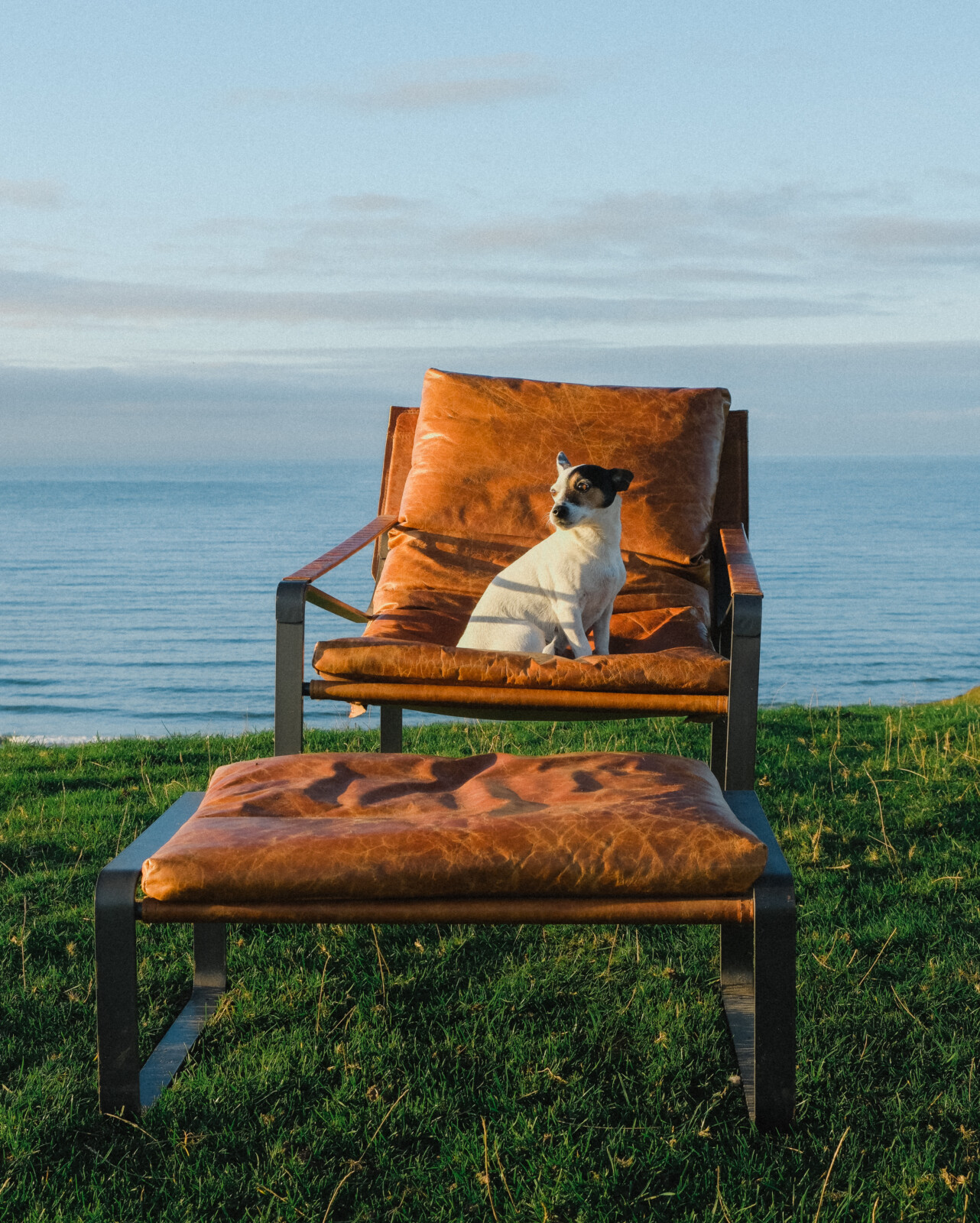 Leather Relaxer Chair & Footstool