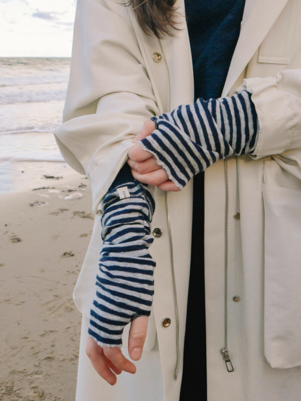 Stripe Merino Wrist Warmers