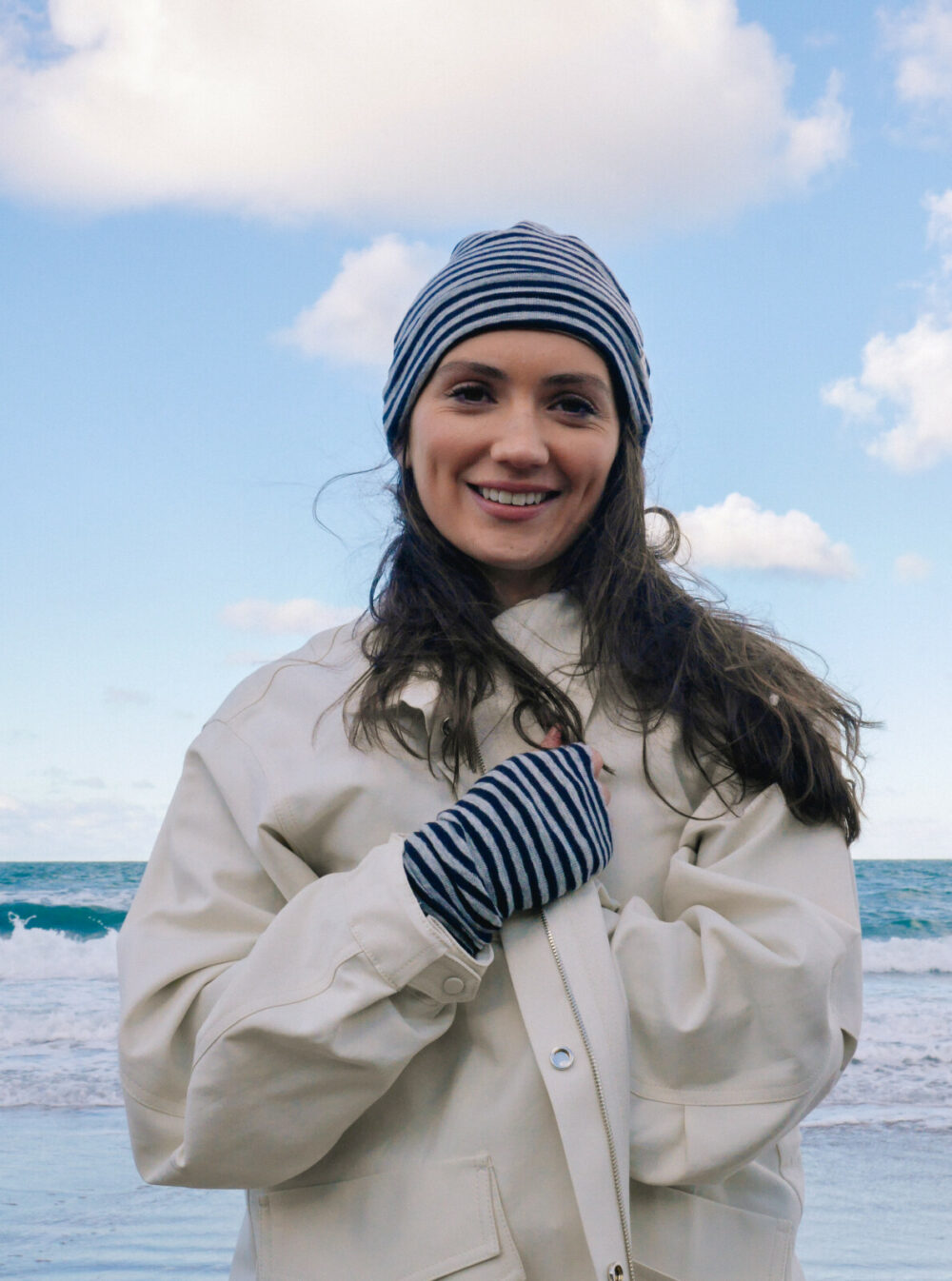 Stripe Merino Wrist Warmers - Image 2