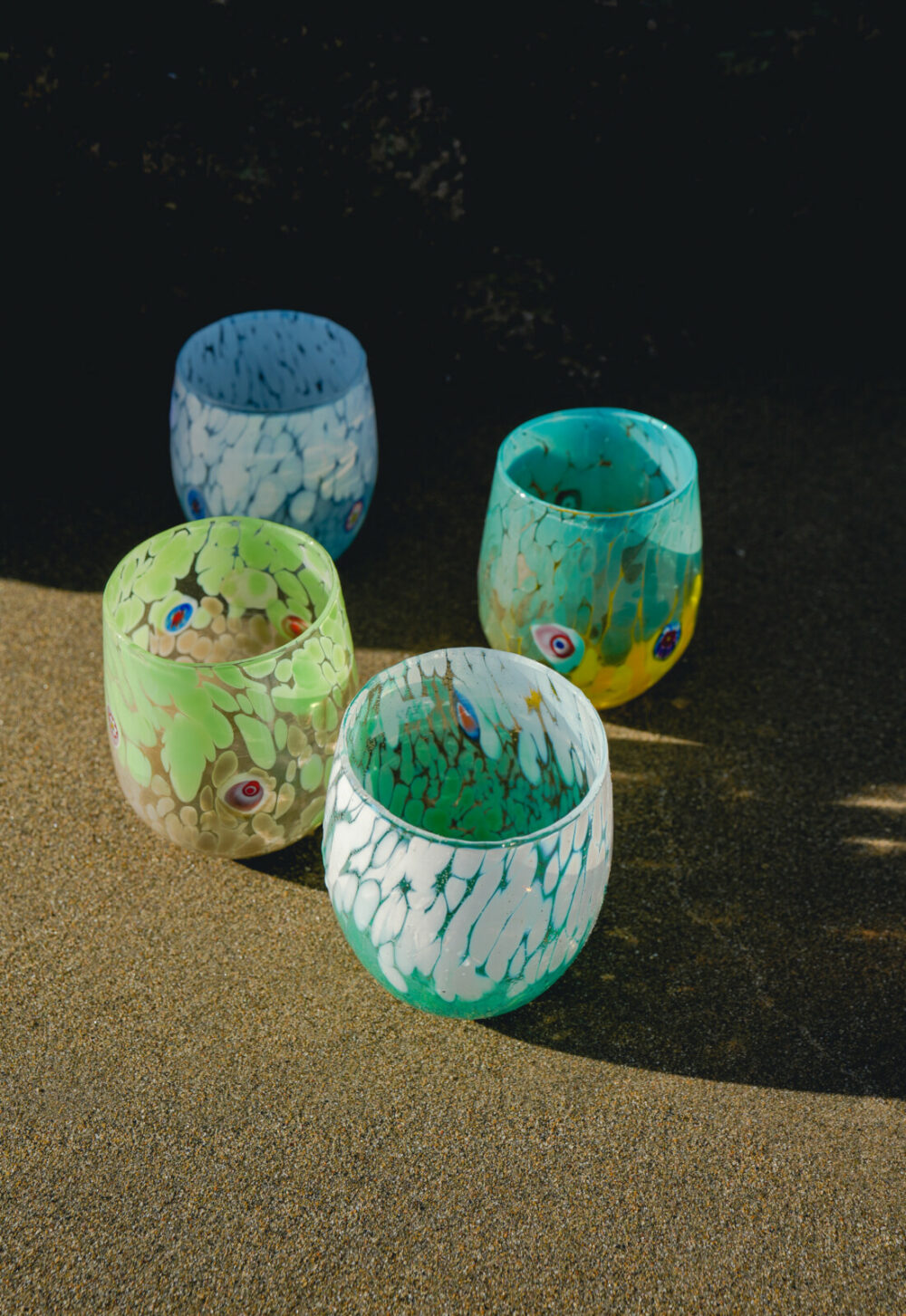 Murano Glass Tumbler | Green & Beige - Image 2
