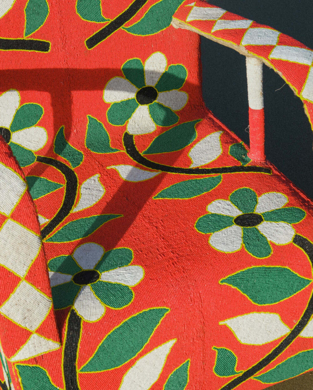 Yoruba Beaded Throne Chair | Red - Image 2