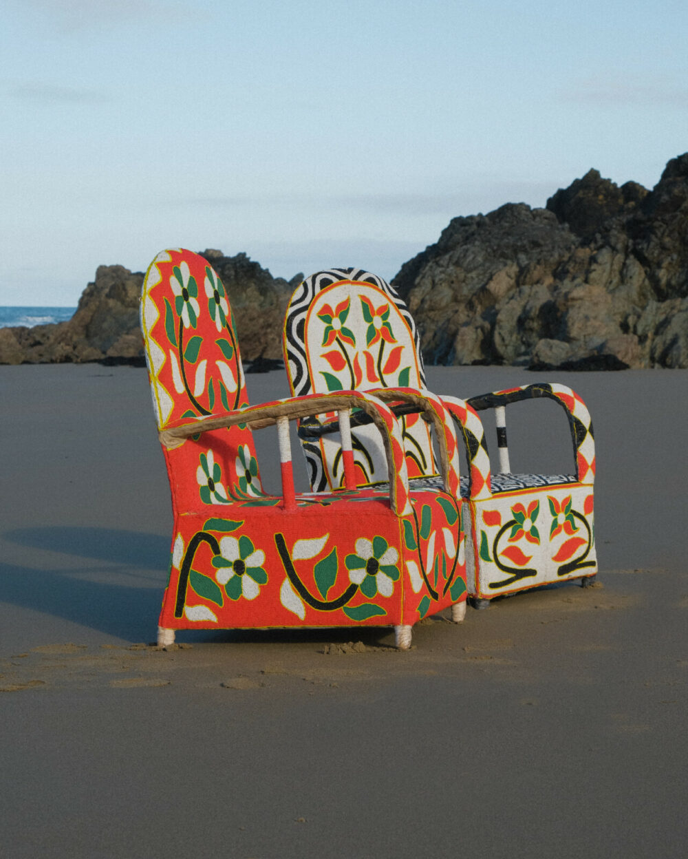 Yoruba Beaded Throne Chair | Red - Image 3