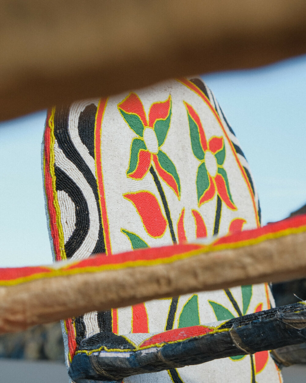 Yoruba Beaded Throne Chair | White - Image 4
