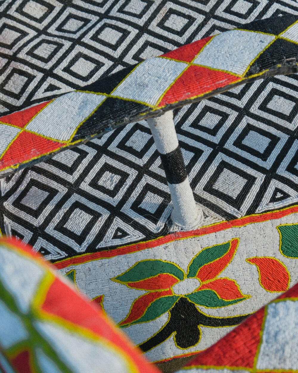 Yoruba Beaded Throne Chair | White - Image 5