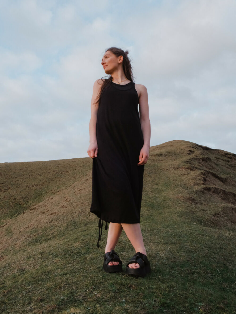 Sort Aarhus Strap Dress | Black