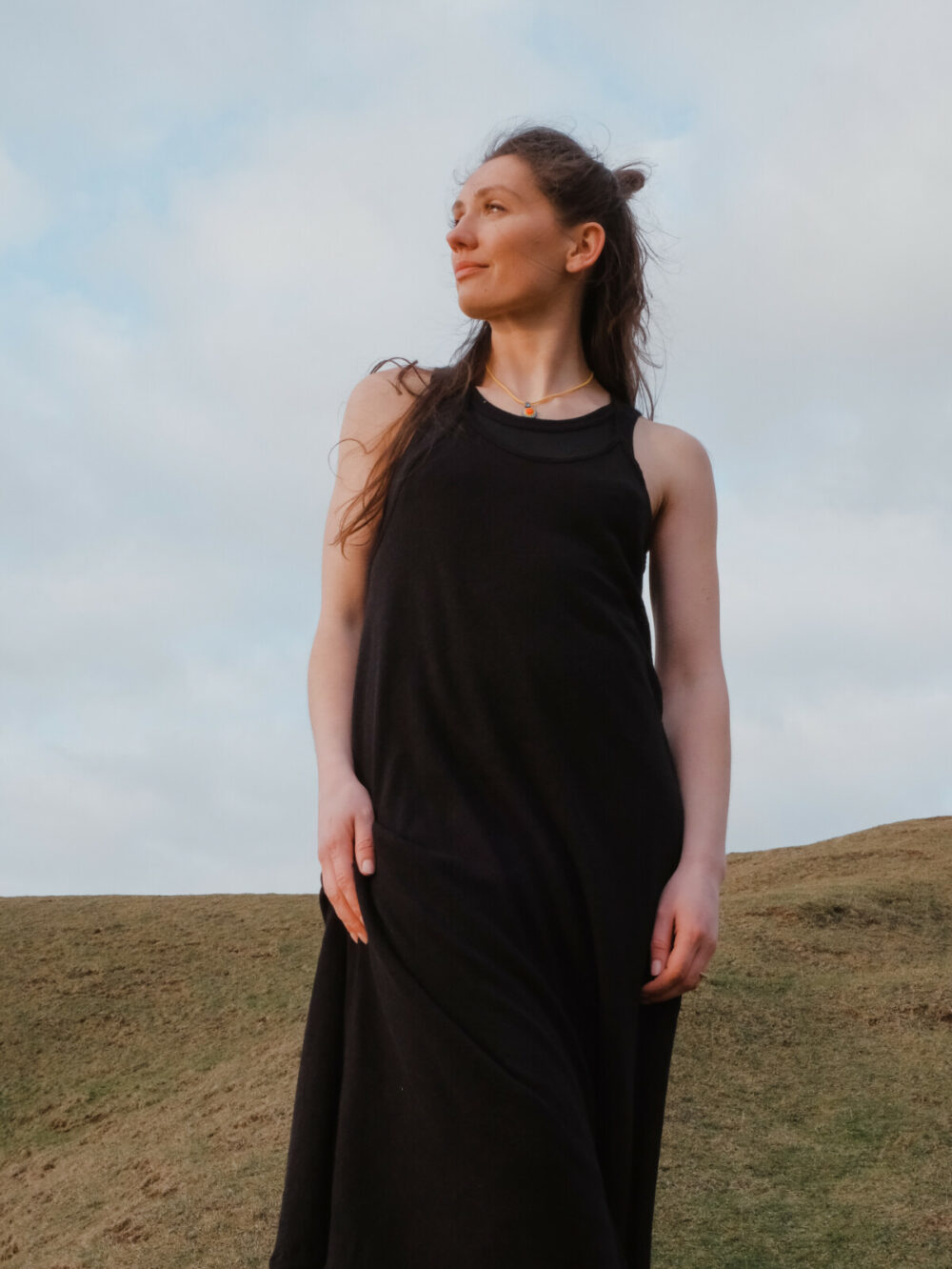 Sort Aarhus Strap Dress | Black - Image 4