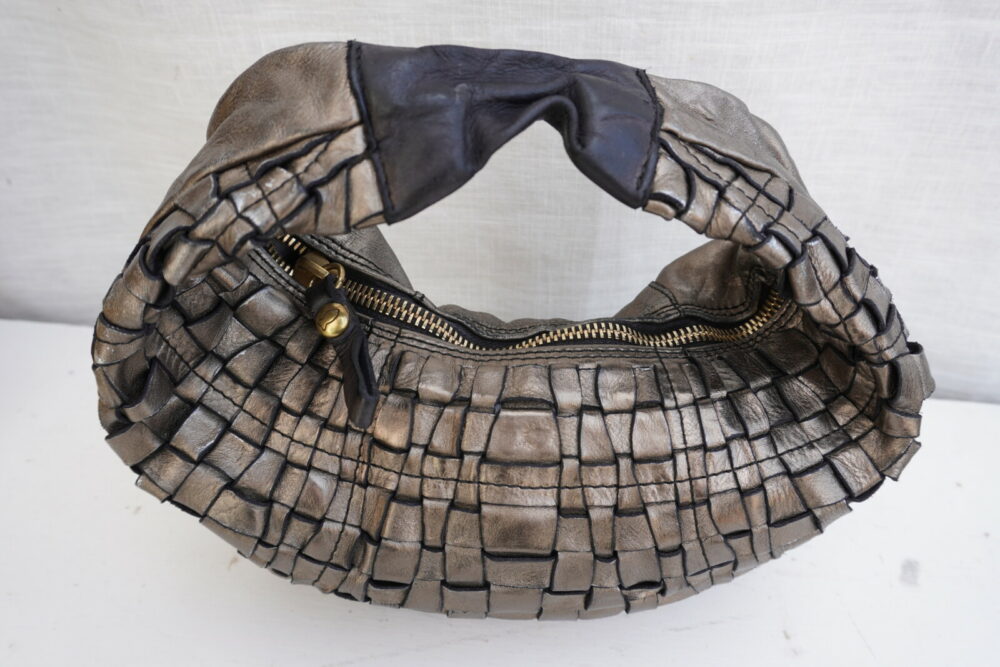 Campomaggi Grey Woven Shoulder Bag - Image 3