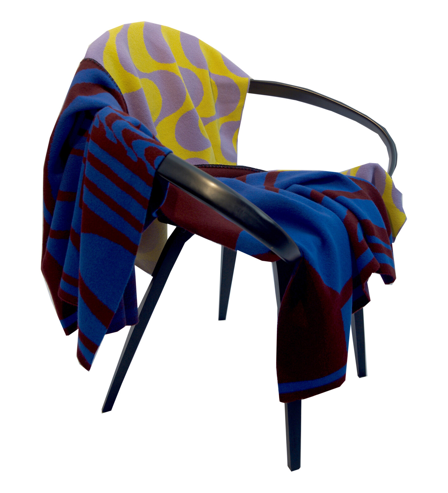 Wave Knitted Throw | Blue - Image 2