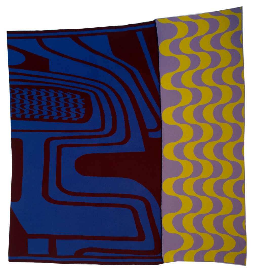 Wave Knitted Throw | Blue