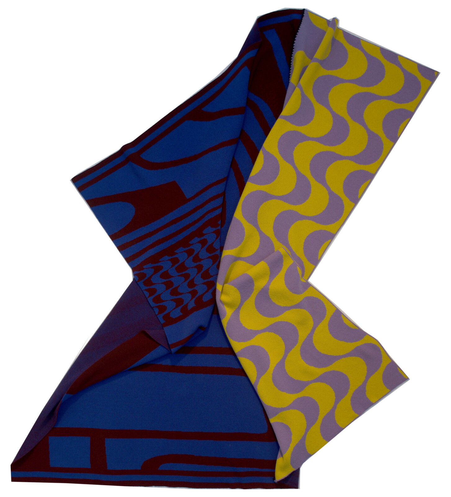 Wave Knitted Throw | Blue - Image 4