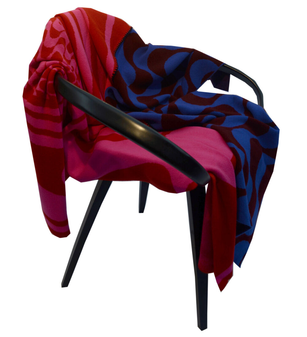 Wave Knitted Throw | Pink - Image 2