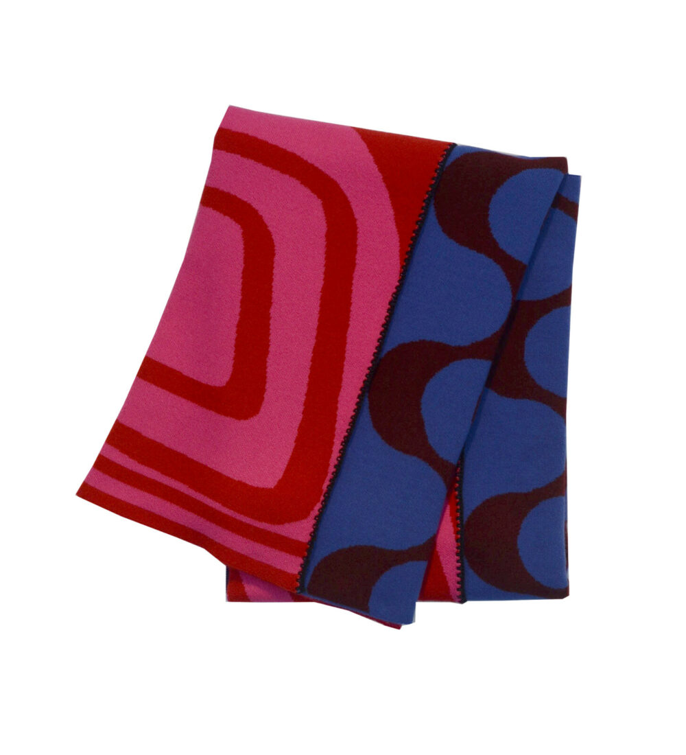 Wave Knitted Throw | Pink - Image 3