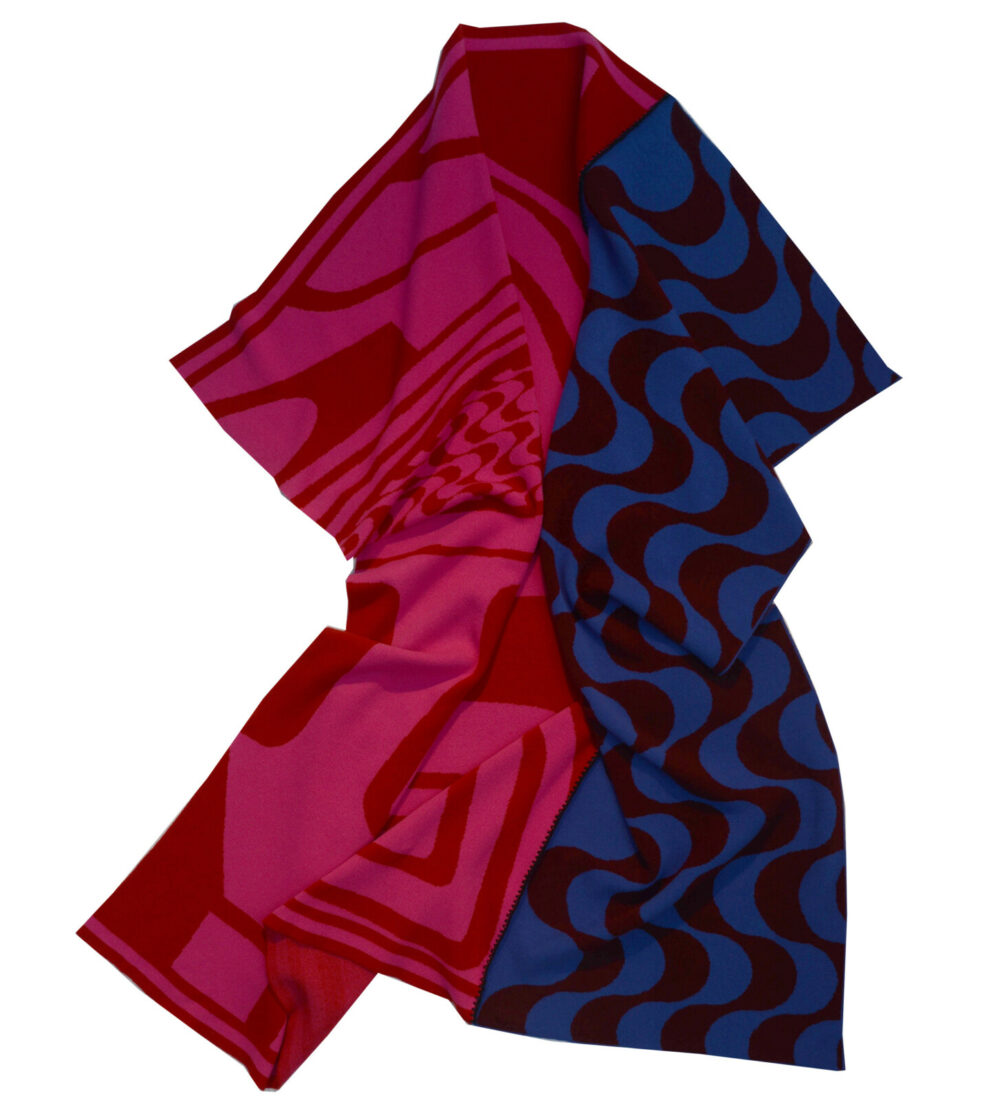 Wave Knitted Throw | Pink - Image 4
