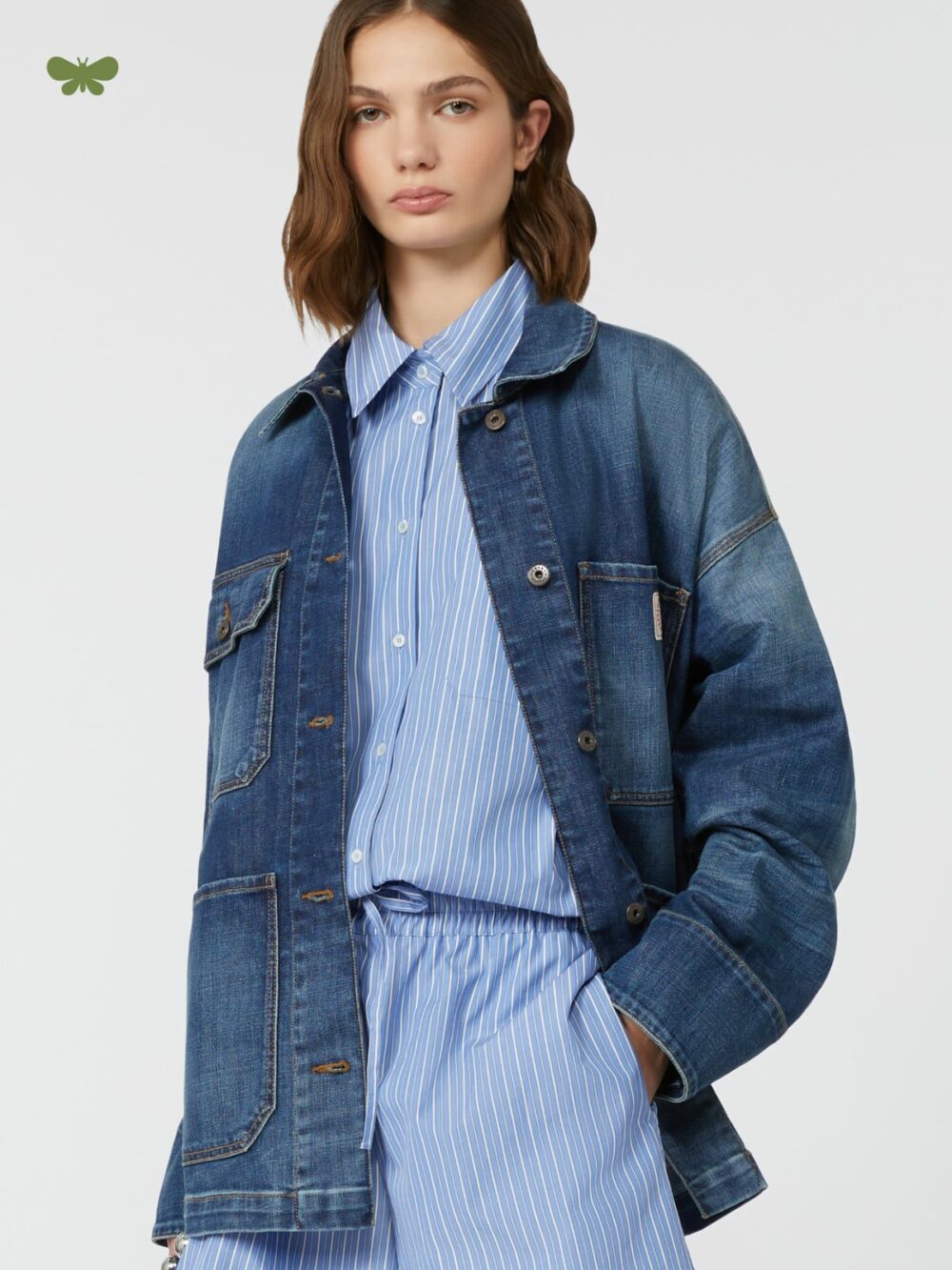 Weekend Max Mara Denim Workwear Jacket - Image 4