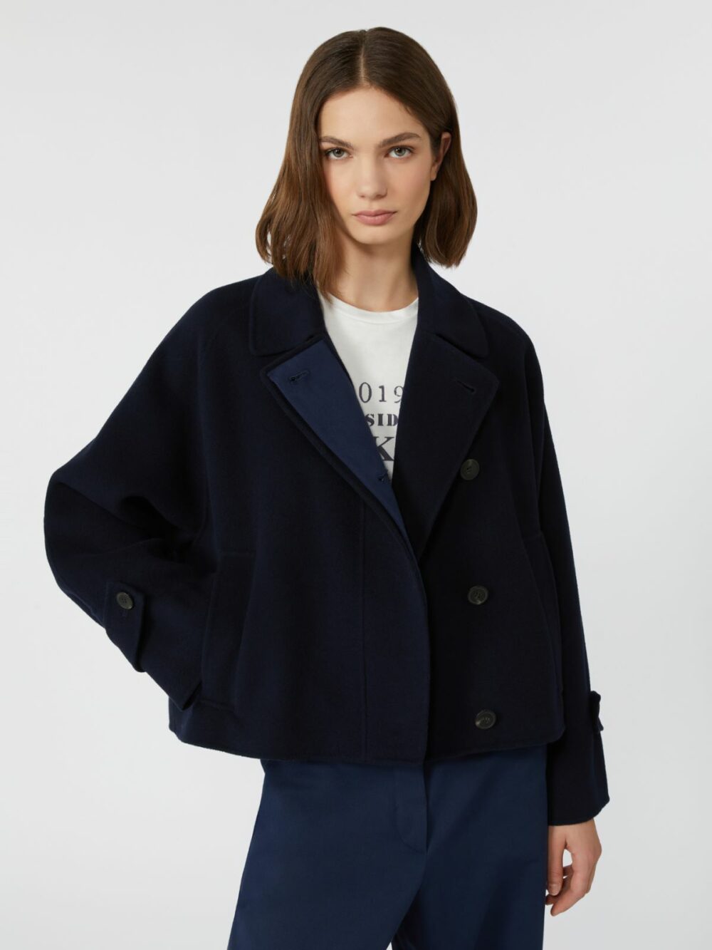 Weekend Max Mara Wool Broadcloth Cropped Coat - Image 4