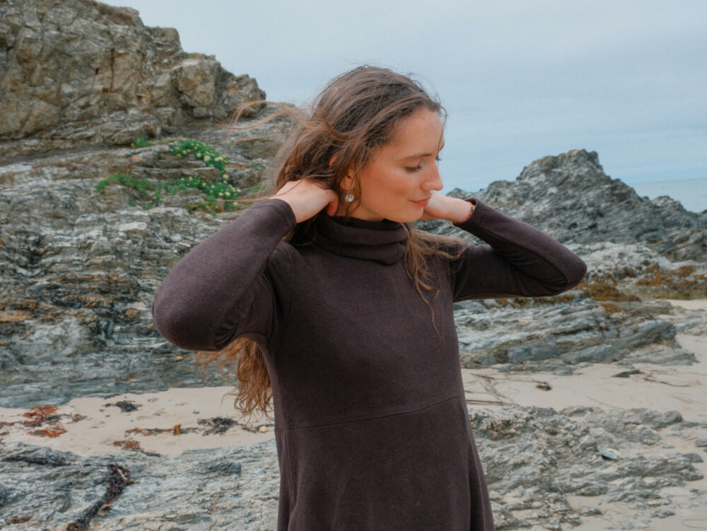 Neirami Turtleneck Dress | Brown - Image 2