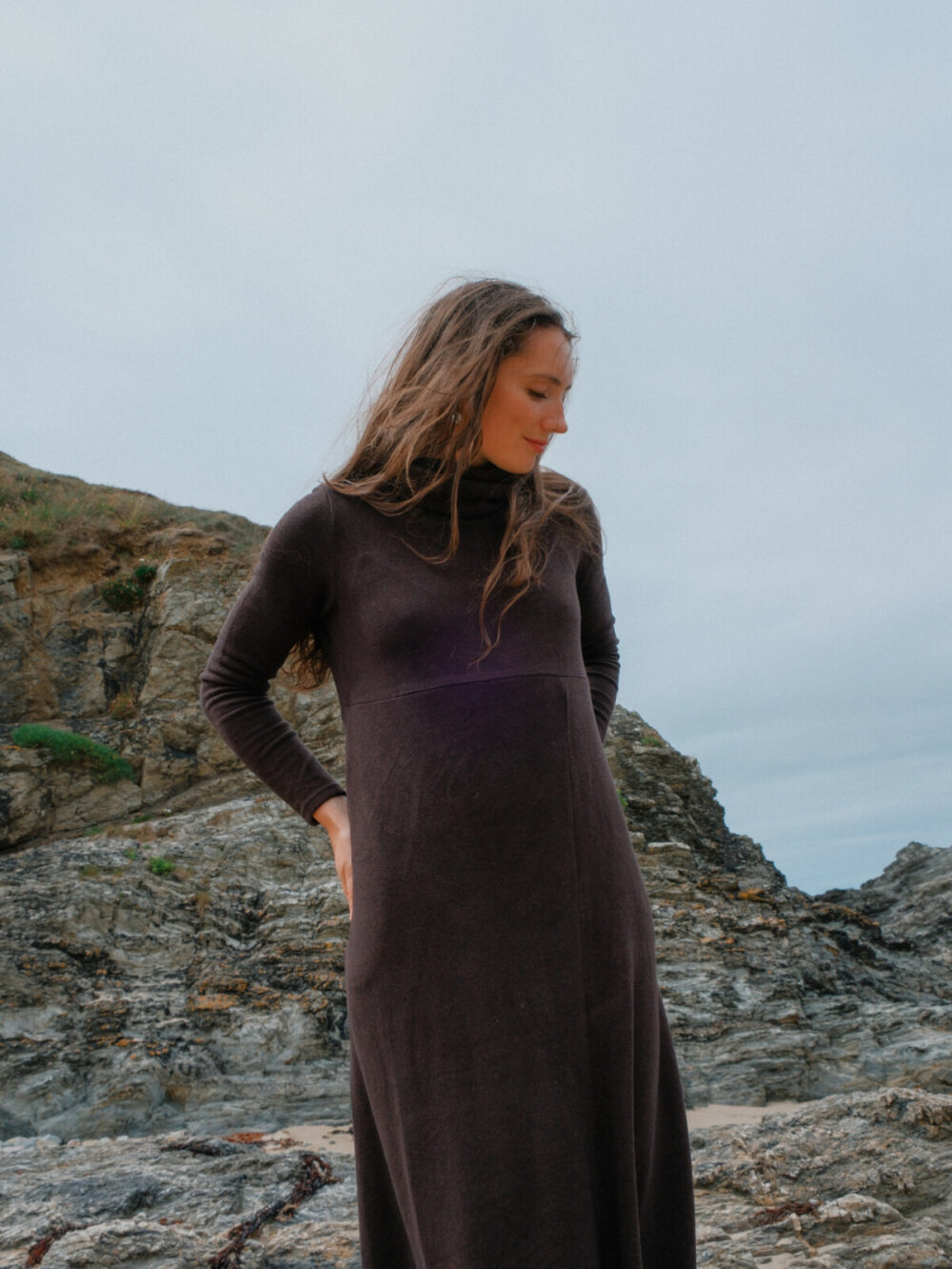 Neirami Turtleneck Dress | Brown - Image 3