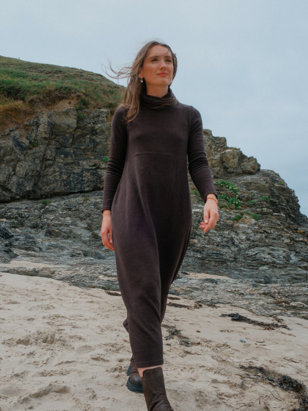 Neirami Turtleneck Dress | Brown - Image 5