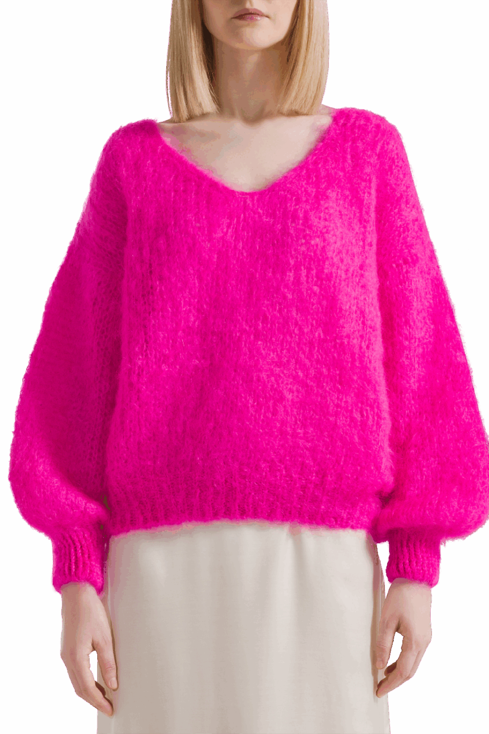 American Dreams Milana Mohair Knit | Neon Pink - Image 2