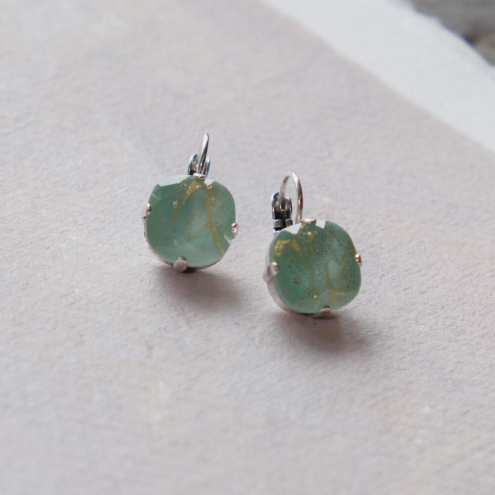 Classic Earrings | Sea Green & Gold