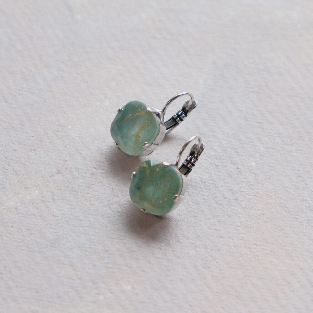 Classic Earrings | Sea Green & Gold - Image 2