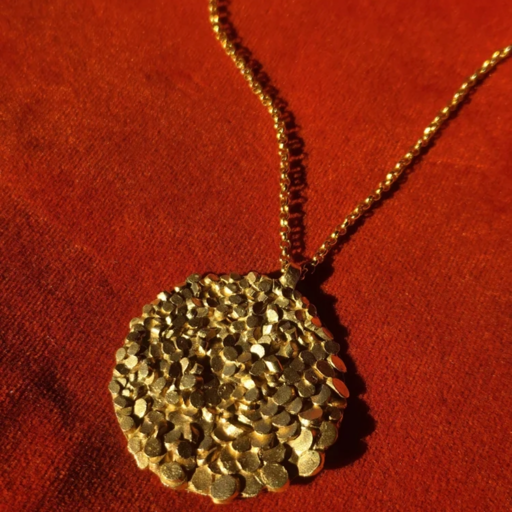 Jade Mellor Caddis Large Disc Pendant | Bronze