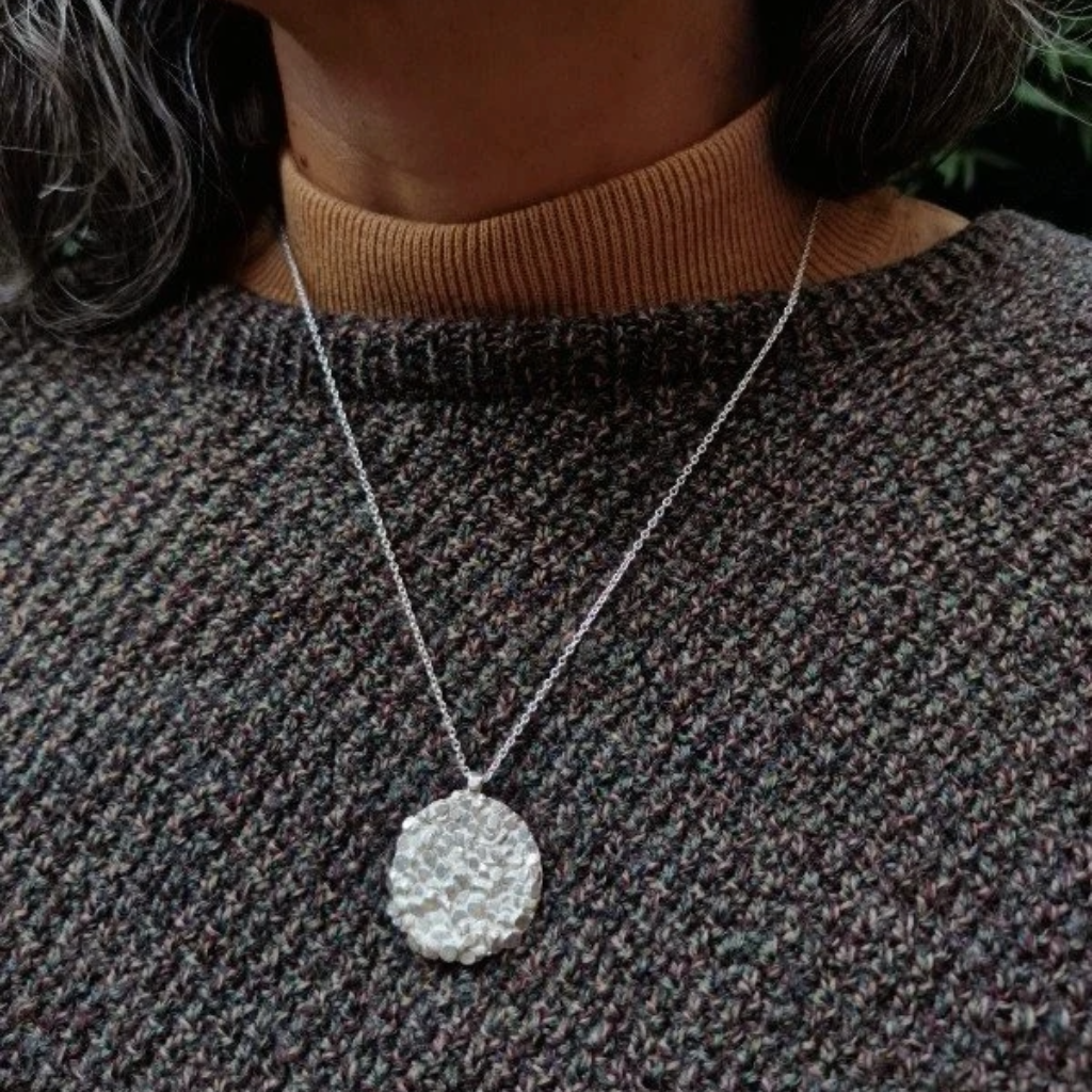 Jade Mellor Caddis Medium Disc Pendant | Silver - Image 2