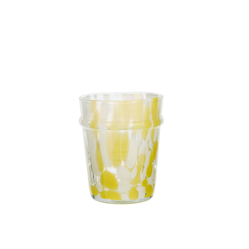 Drinking Glass | Yellow & White
