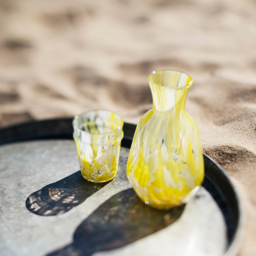 Glass Jug | Yellow & White - Image 2