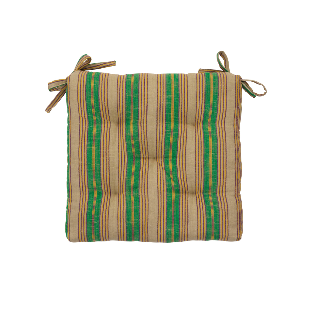 Striped Cotton Chair Pad